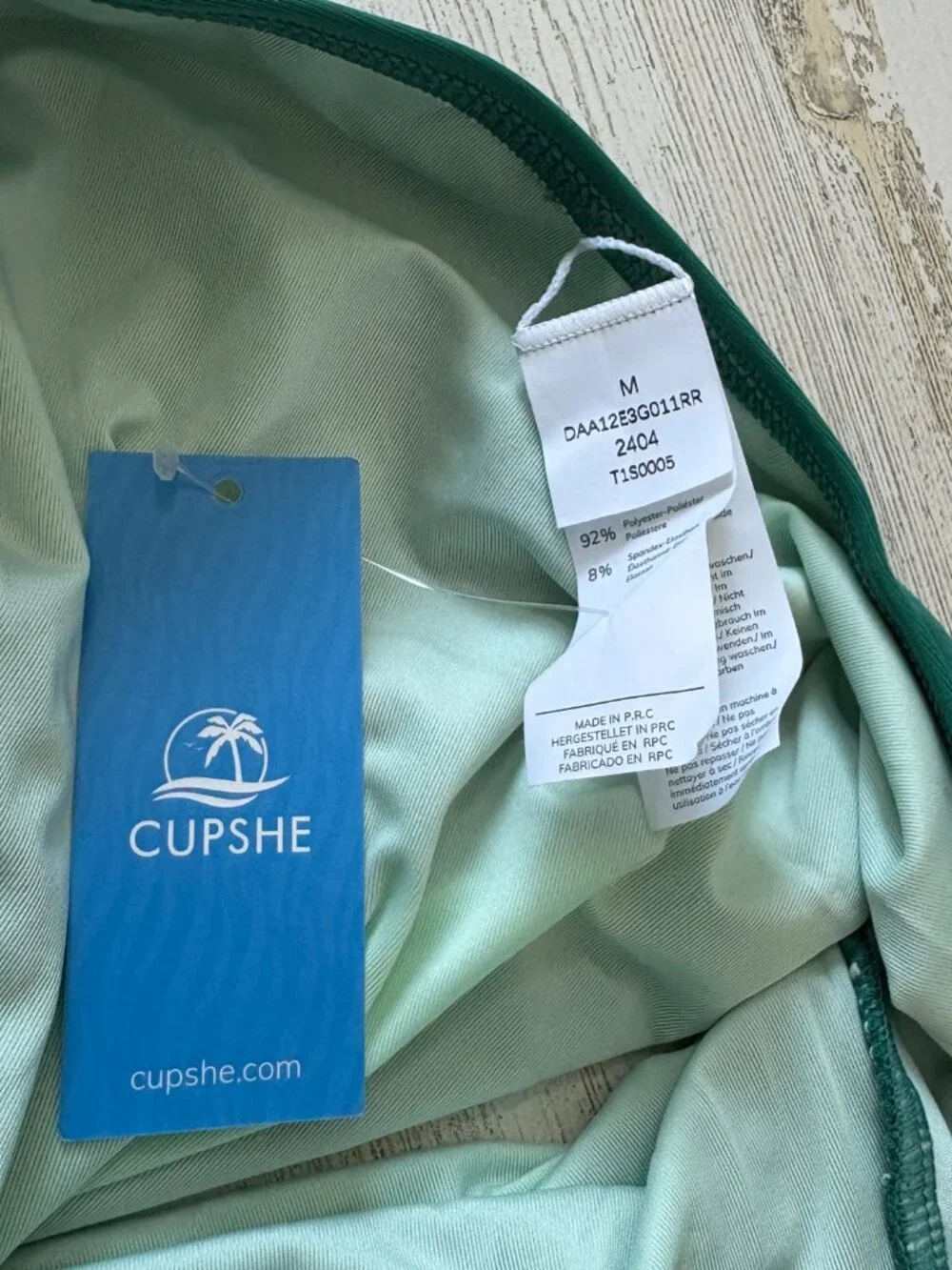 NWT Cupshe Women's Size Medium Wide Straps Ruched Cutout One Piece Swimsuit